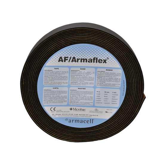 Armaflex AF Kautschuk-Klebeband 15m – Selbstklebende Rohrisolierung mit Antimikrobiellen Schutz - Rohrisolierdiscounter