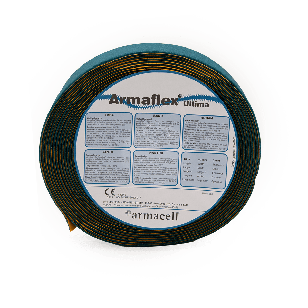 Armaflex Ultima Tape Band – Feuerhemmendes Isolierband für Rohrisolierung, 15m - Rohrisolierdiscounter