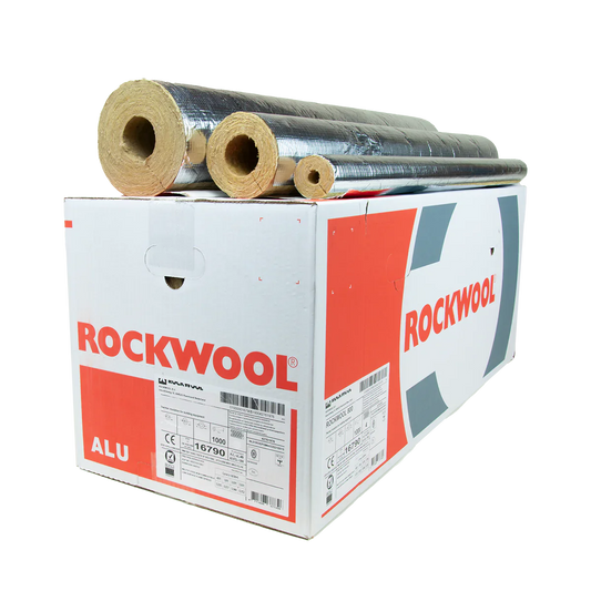 Rockwool 800 (RS800) Rohrisolierung Alukaschierte Rohrschale – Selbstklebend 1m